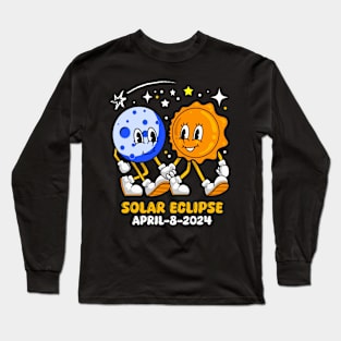 Moon Sun Solar Eclipse 2024 Totality April 8 Long Sleeve T-Shirt